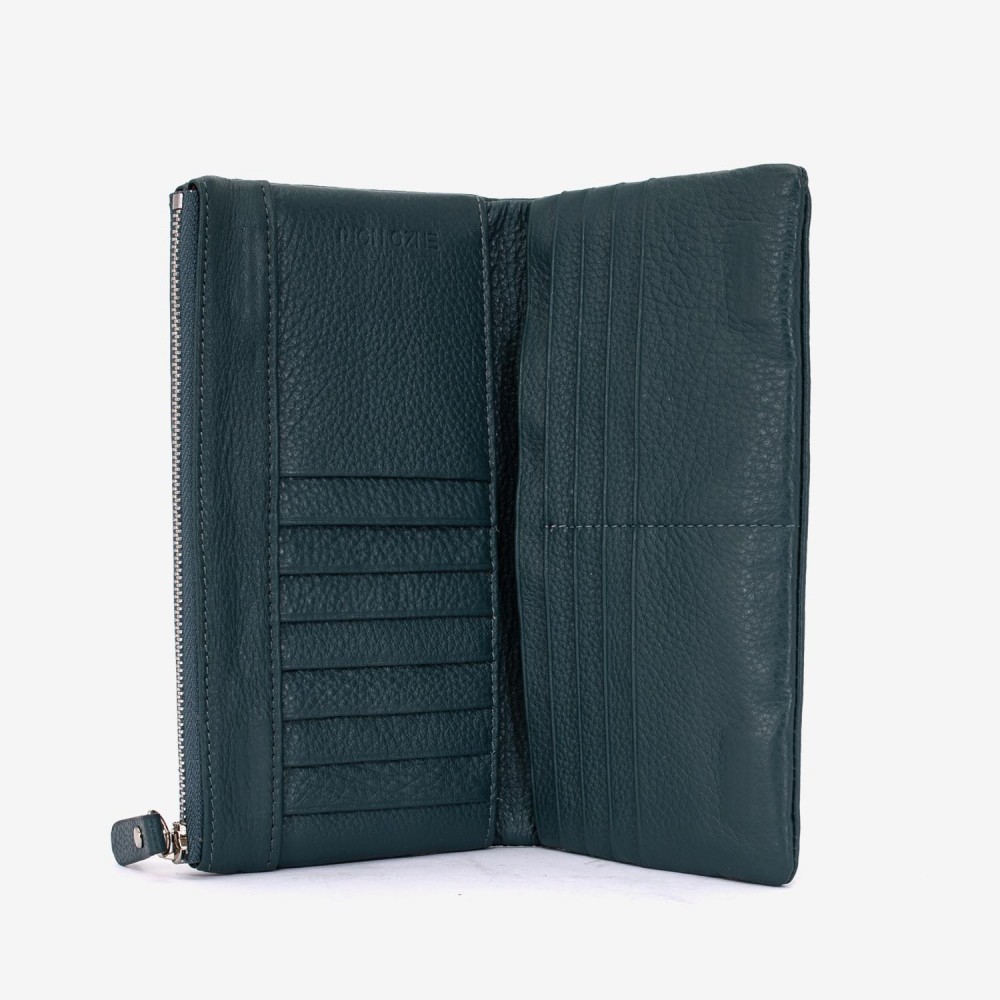 Portofel dama ENZO NORI model ROXAN din piele naturala albastru