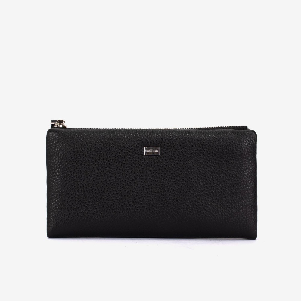 Portofel dama ENZO NORI model ROXAN din piele naturala negru