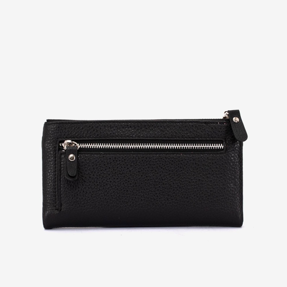 Portofel dama ENZO NORI model ROXAN din piele naturala negru