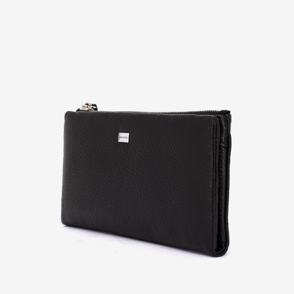 Portofel dama ENZO NORI model ROXAN din piele naturala negru