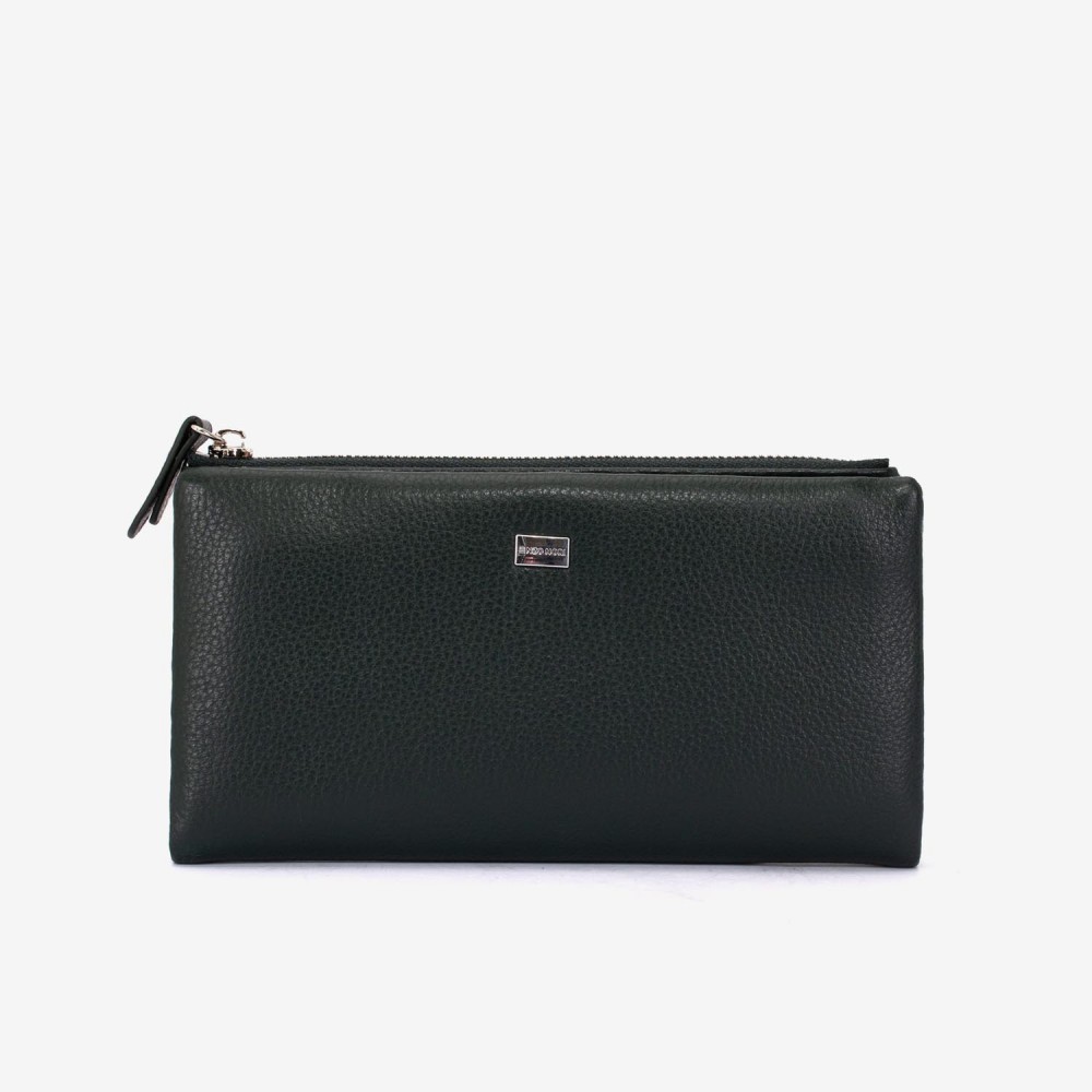 Portofel dama ENZO NORI model ROXAN din piele naturala verde