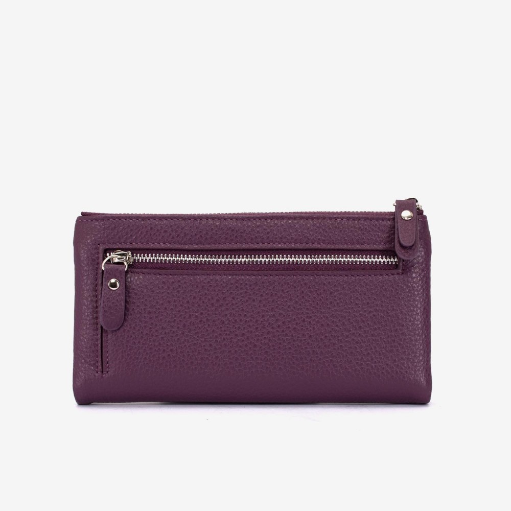 Portofel dama ENZO NORI model ROXAN din piele naturala violet inchis