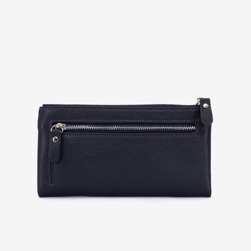 Portofel dama ENZO NORI model ROXAN din piele naturala bleumarin