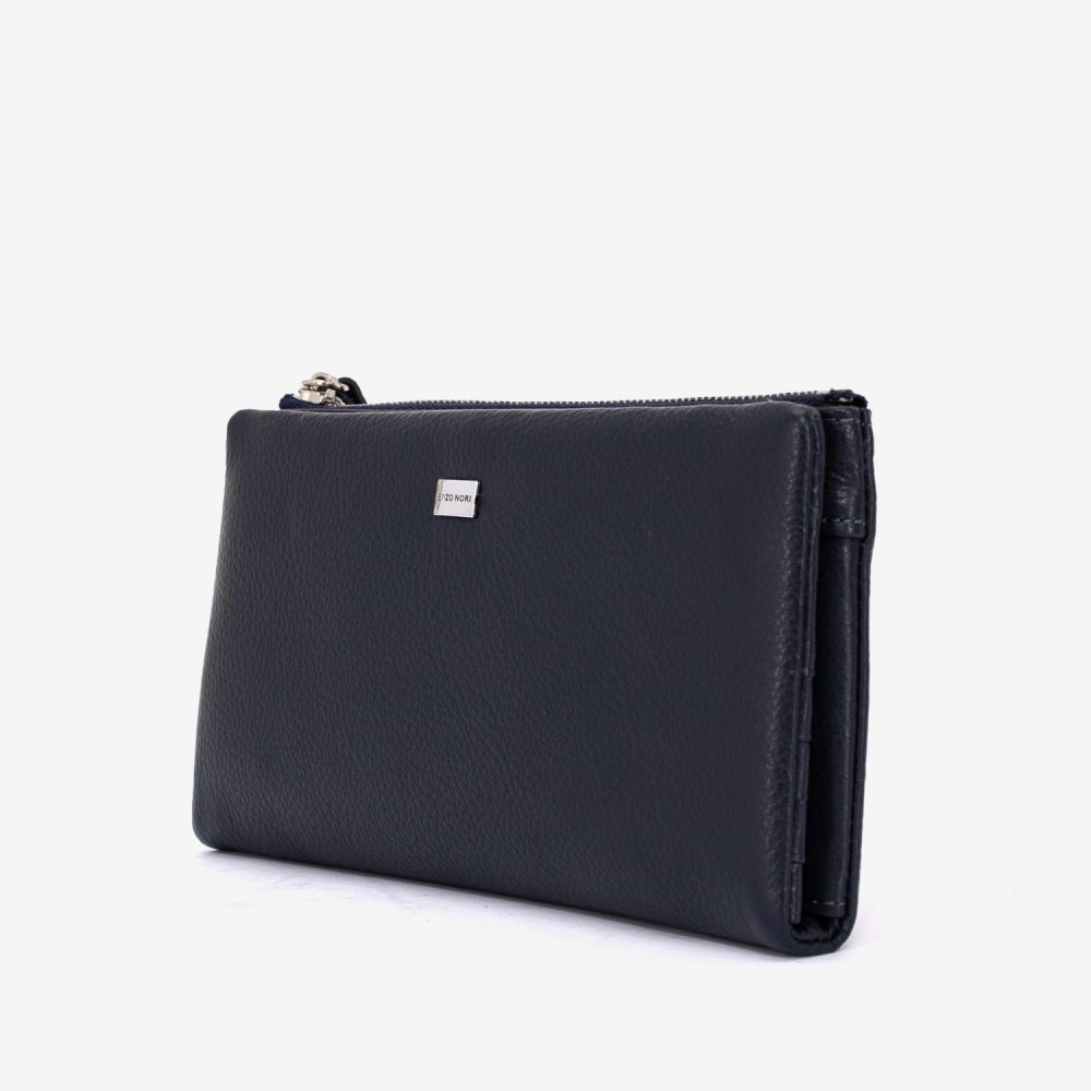Portofel dama ENZO NORI model ROXAN din piele naturala bleumarin