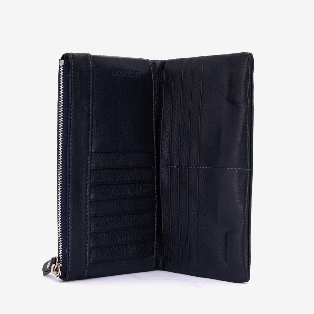 Portofel dama ENZO NORI model ROXAN din piele naturala bleumarin