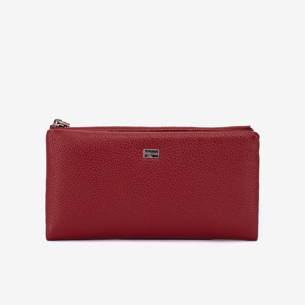 Portofel dama ENZO NORI model ROXAN din piele naturala rosu inchis
