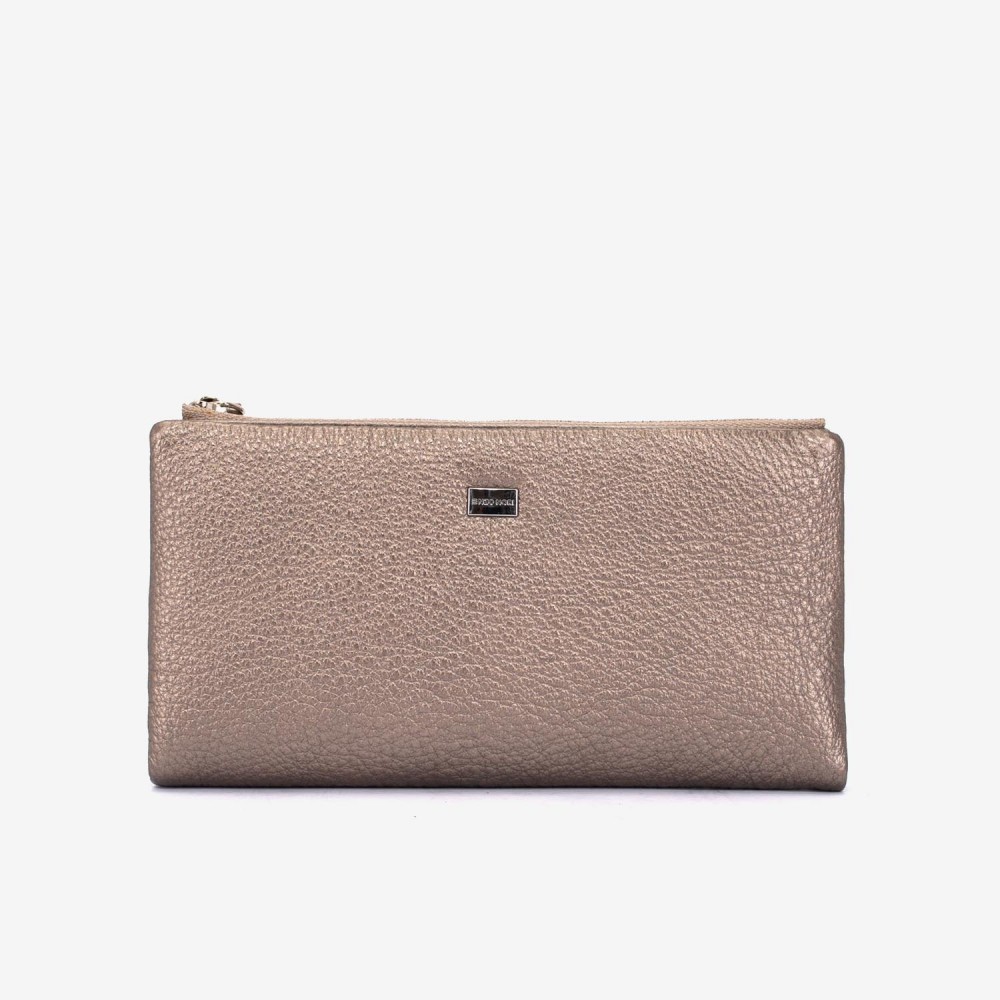 Portofel dama ENZO NORI model ROXAN din piele naturala bronz