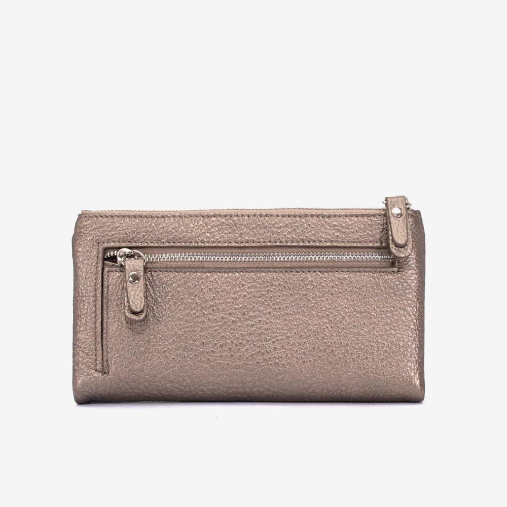 Portofel dama ENZO NORI model ROXAN din piele naturala bronz