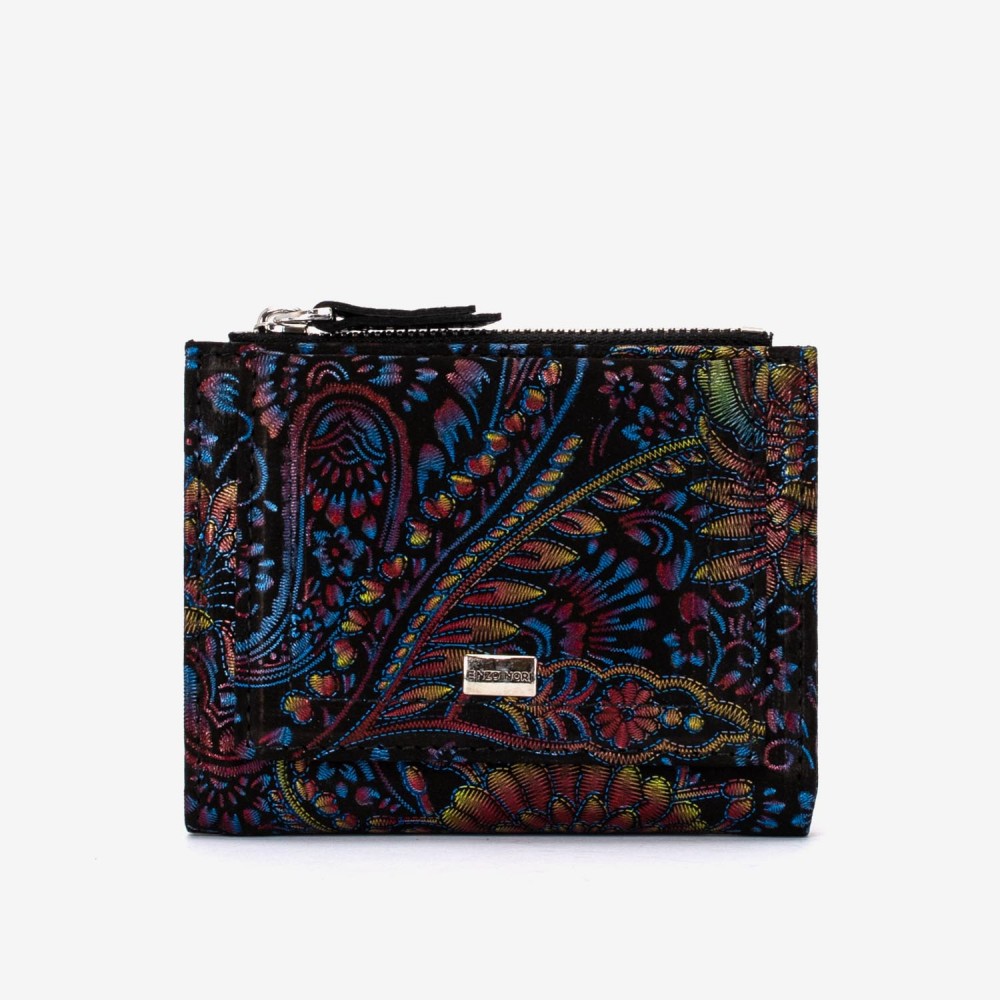 Portofel dama ENZO NORI model TESSY din piele naturala multicolor