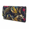 Portofel de damă ENZO NORI Model ELEGANTE din piele naturala Albastru cu flori - Imagine 2